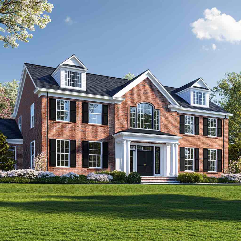 Painted brick siding on a Medina home