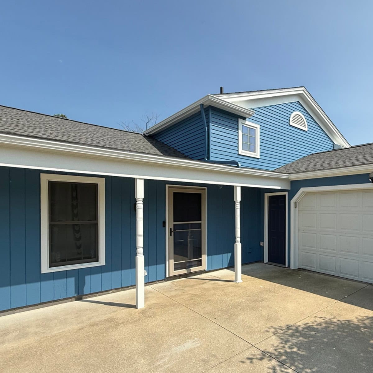 Exterior house painting Strongsville OH — complete before and after transformation